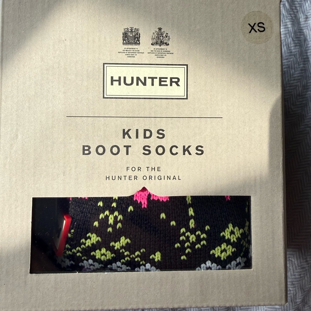 Hunter Kids Navy Socks with Neon Pink & Neon Green Accents